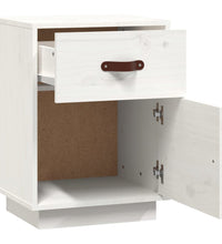 Nachttische 2 Stk. Weiß 40x34x55 cm Massivholz Kiefer