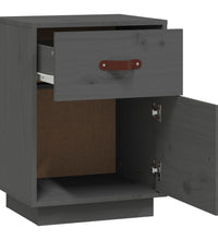 Nachttisch Grau 40x34x55 cm Massivholz Kiefer