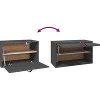 Wandschrank Grau 60x30x35 cm Massivholz Kiefer