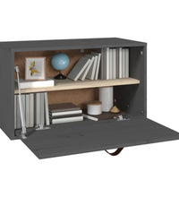 Wandschrank Grau 60x30x35 cm Massivholz Kiefer