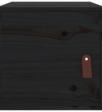 Wandschränke 2 Stk. Schwarz 31,5x30x30 cm Massivholz Kiefer