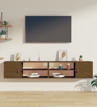 Wandschränke 2 Stk. Honigbraun 80x30x30 cm Massivholz Kiefer