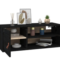 Wandschränke 2 Stk. Schwarz 80x30x30 cm Massivholz Kiefer