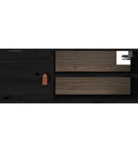 Wandschränke 2 Stk. Schwarz 80x30x30 cm Massivholz Kiefer