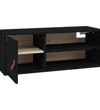 Wandschränke 2 Stk. Schwarz 80x30x30 cm Massivholz Kiefer