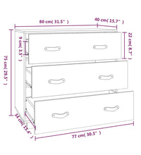 Sideboard Grau 80x40x75 cm Massivholz Kiefer