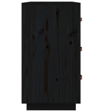 Sideboard Schwarz 80x40x75 cm Massivholz Kiefer