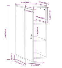 Sideboard Grau 34x40x75 cm Massivholz Kiefer