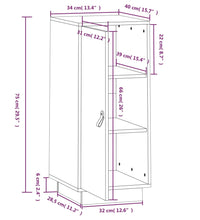 Sideboard Schwarz 34x40x75 cm Massivholz Kiefer