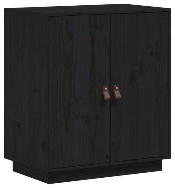 Sideboard Schwarz 65,5x40x75 cm Massivholz Kiefer