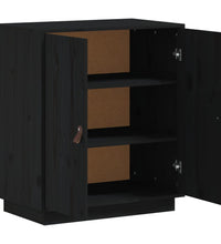 Sideboard Schwarz 65,5x40x75 cm Massivholz Kiefer