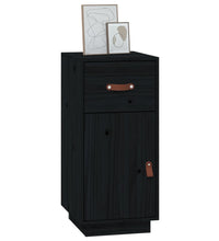 Sideboard Schwarz 34x40x75 cm Massivholz Kiefer