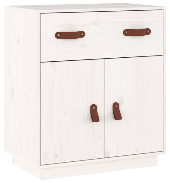 Sideboard Weiß 65,5x40x75 cm Massivholz Kiefer