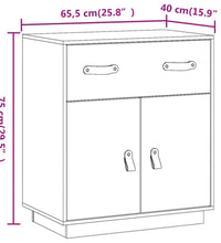 Sideboard Weiß 65,5x40x75 cm Massivholz Kiefer