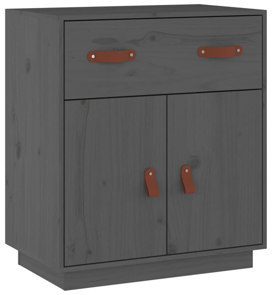 Sideboard Grau 65,5x40x75 cm Massivholz Kiefer