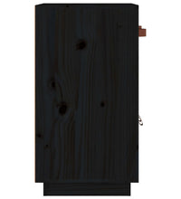 Sideboard Schwarz 65,5x40x75 cm Massivholz Kiefer