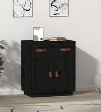 Sideboard Schwarz 65,5x40x75 cm Massivholz Kiefer