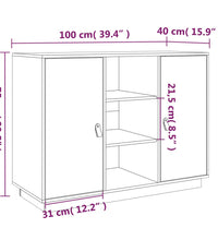 Sideboard Weiß 100x40x75 cm Massivholz Kiefer