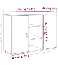 Sideboard Honigbraun 100x40x75 cm Massivholz Kiefer