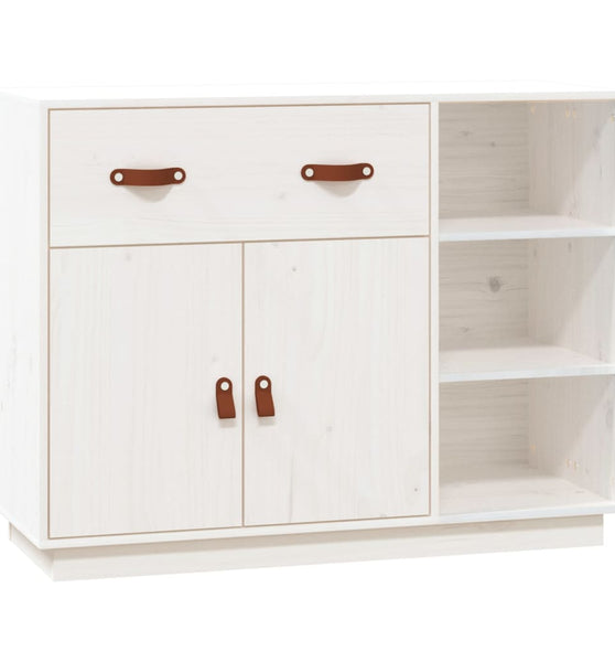 Sideboard Weiß 98,5x40x75 cm Massivholz Kiefer