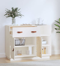 Sideboard Weiß 98,5x40x75 cm Massivholz Kiefer