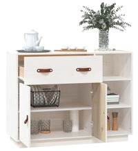 Sideboard Weiß 98,5x40x75 cm Massivholz Kiefer