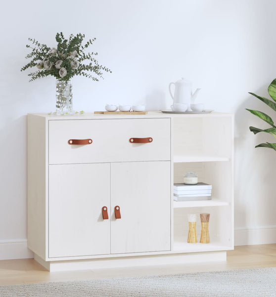 Sideboard Weiß 98,5x40x75 cm Massivholz Kiefer