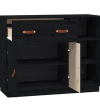 Sideboard Schwarz 98,5x40x75 cm Massivholz Kiefer