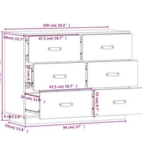 Sideboard Weiß 100x40x75 cm Massivholz Kiefer