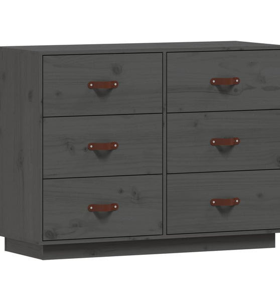 Sideboard Grau 100x40x75 cm Massivholz Kiefer