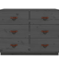 Sideboard Grau 100x40x75 cm Massivholz Kiefer