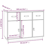 Sideboard 100x40x75 cm Massivholz Kiefer