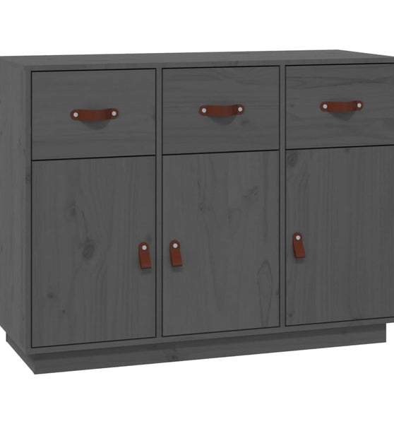 Sideboard Grau 100x40x75 cm Massivholz Kiefer