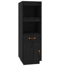 Highboard Schwarz 34x40x108,5 cm Massivholz Kiefer