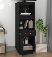 Highboard Schwarz 34x40x108,5 cm Massivholz Kiefer