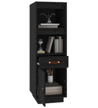 Highboard Schwarz 34x40x108,5 cm Massivholz Kiefer