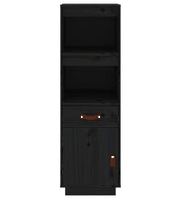 Highboard Schwarz 34x40x108,5 cm Massivholz Kiefer