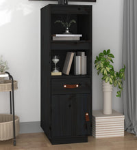 Highboard Schwarz 34x40x108,5 cm Massivholz Kiefer