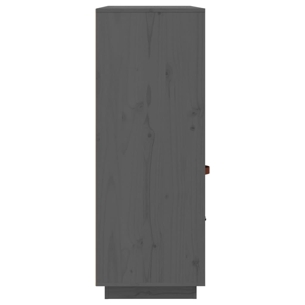 Highboard Grau 100x40x108,5 cm Massivholz Kiefer