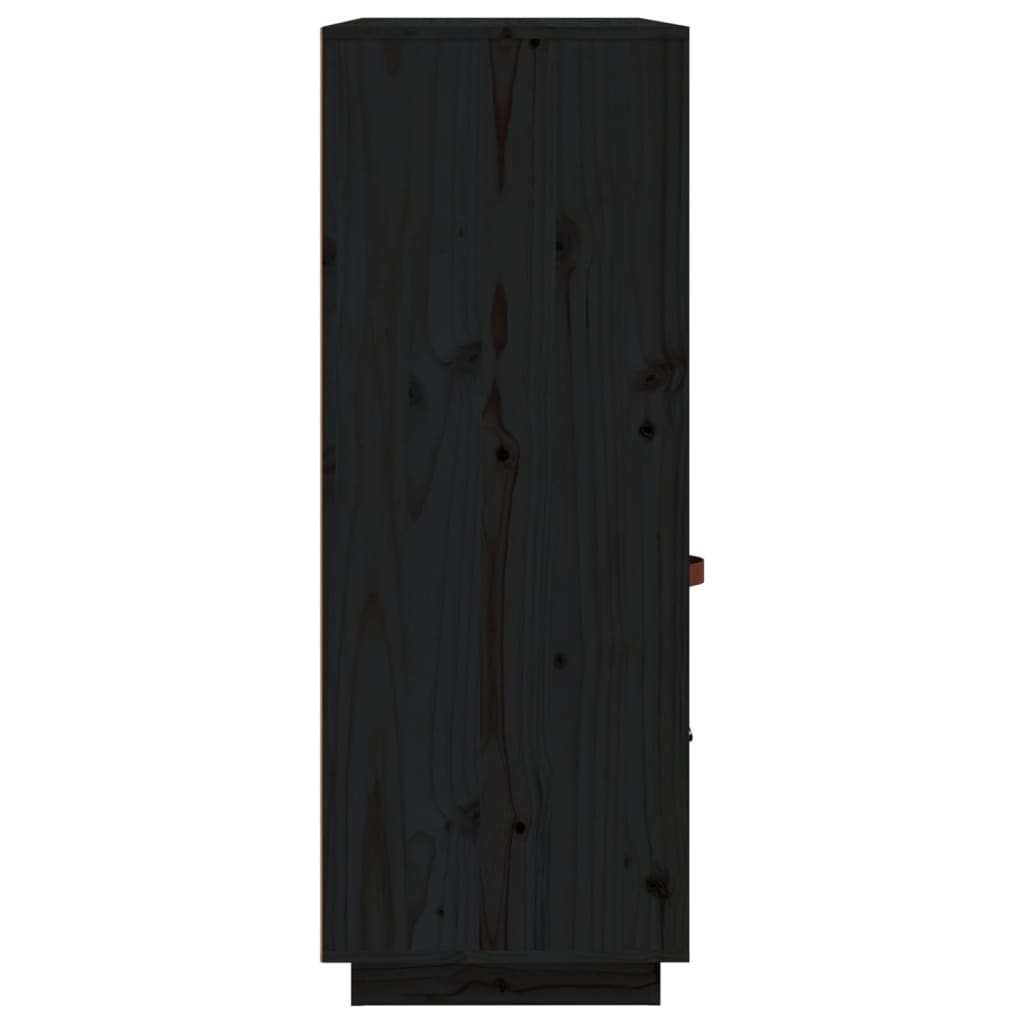 Highboard Schwarz 100x40x108,5 cm Massivholz Kiefer