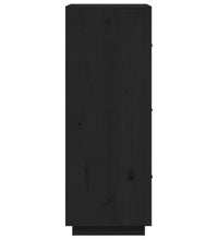 Highboard Schwarz 34x40x108,5 cm Massivholz Kiefer