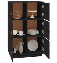 Highboard Schwarz 67x40x108,5 cm Massivholz Kiefer