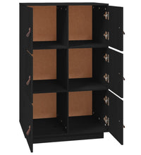 Highboard Schwarz 67x40x108,5 cm Massivholz Kiefer