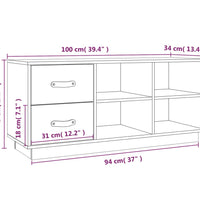 Schuhbank 100x34x45 cm Massivholz Kiefer