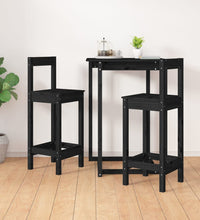 Barstühle 2 Stk. Schwarz 40x41,5x112 cm Massivholz Kiefer