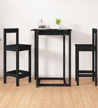 Barstühle 2 Stk. Schwarz 40x41,5x112 cm Massivholz Kiefer