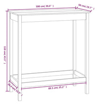 Bartisch Schwarz 100x50x110 cm Massivholz Kiefer