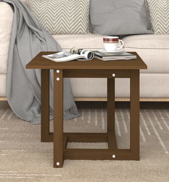 Couchtisch Honigbraun 50x50x45 cm Massivholz Kiefer