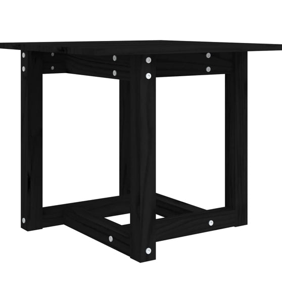 Couchtisch Schwarz 50x50x45 cm Massivholz Kiefer