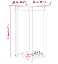 Bartisch Grau 60x60x110 cm Massivholz Kiefer